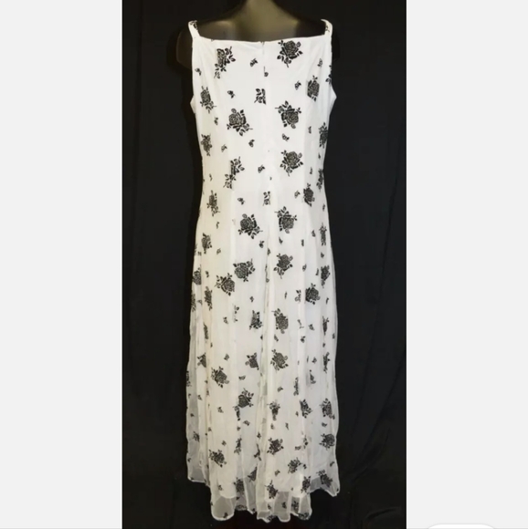 Molly Malloy Evenings Vintage 90s 00s White & Black Party Prom Dress size 12. - Picture 3 of 6